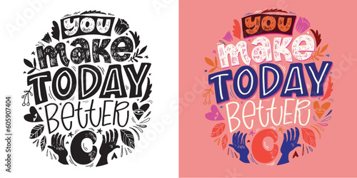 Cute hand drawn doodle lettering art. Lettering postcard, t-shirt design, tee print, mug print.