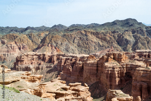 Wallpaper Mural Charyn Canyon - the younger brother of the Grand Canyon
in USA. Brown, red and yellow mountains around. Beautiful views from the top of the gorge. Torontodigital.ca