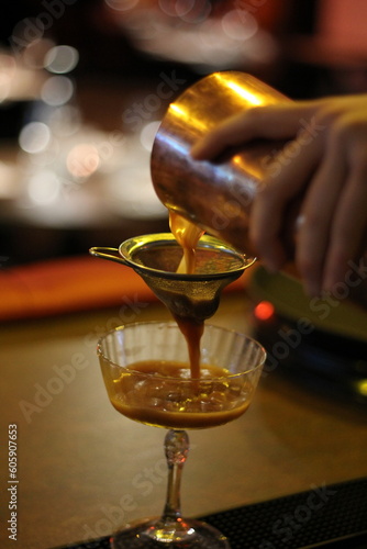 Barman preparing a drink