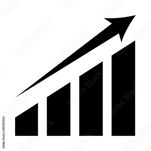 Financial earnings analytics growth graph. Financial rise up chart flat icon for apps and web.