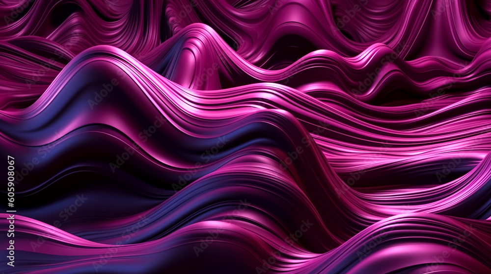 Obraz premium Abstract purple background with waves, generative AI.