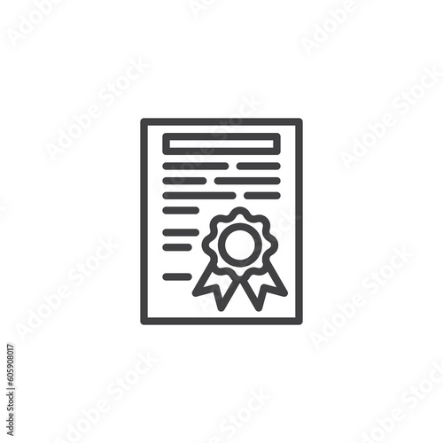 Quality certification line icon