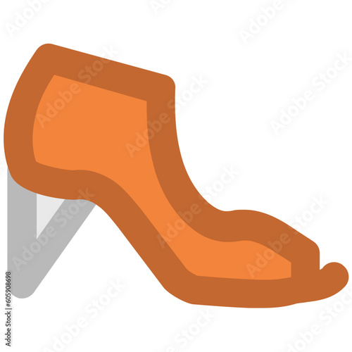 Women Ankle Boot Bold Vector Icon

