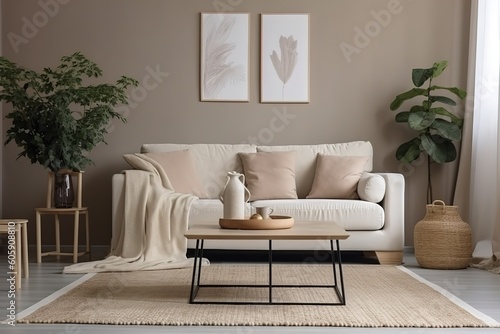 Panorama of luxury living room and dining area with sofa   Modern luxury living room interior background, living room interior mock-up   beautiful apartment, interior , Generative AI © Azar