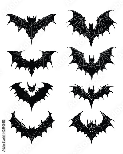 Bat vector, Bat silhouette isolated on white background