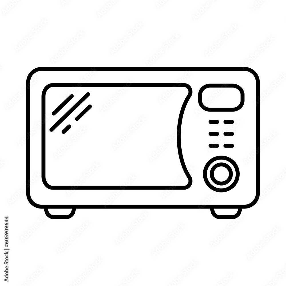 Fototapeta premium Microwave oven icon. Kitchen appliance icon. Vector illustration.