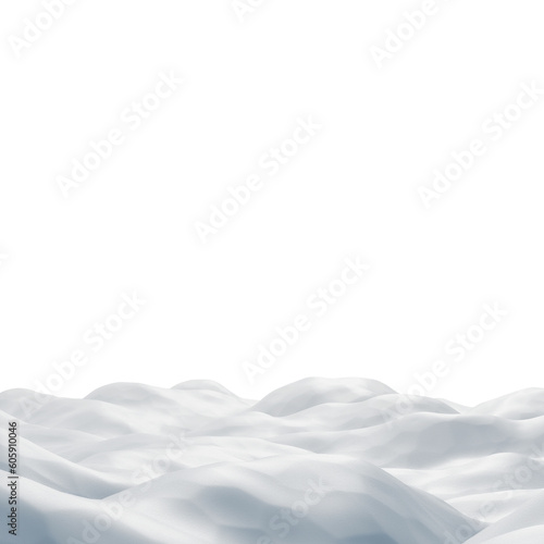 Snowdrift on black background 3D render © Nahnudul