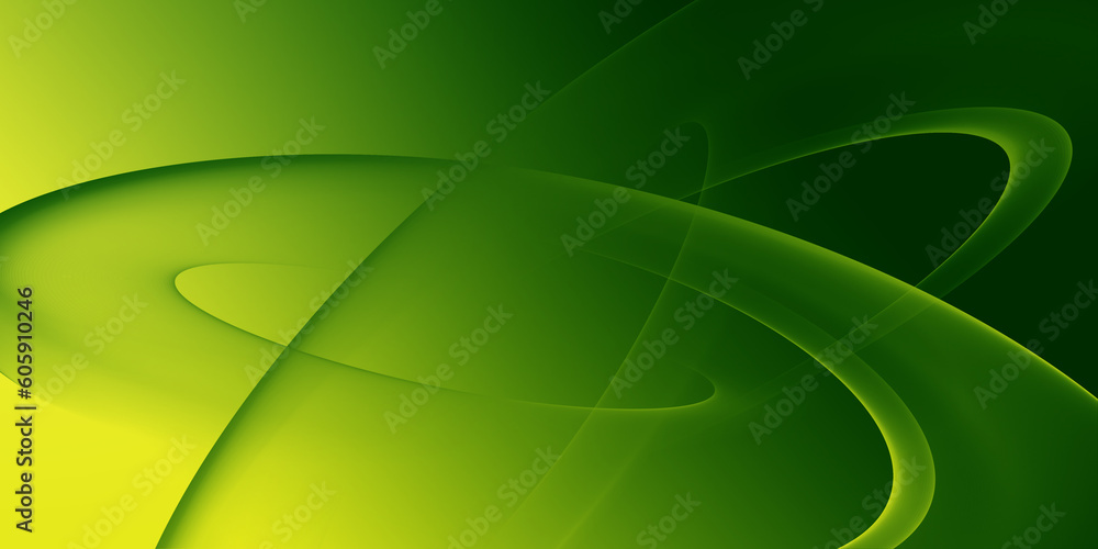 Fototapeta premium Abstract green wave background. Dynamic shape composition with soft gradients