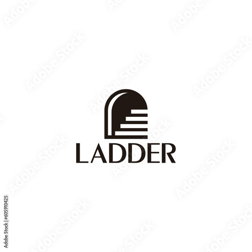 ladder staircase 3d flat door gate logo vector