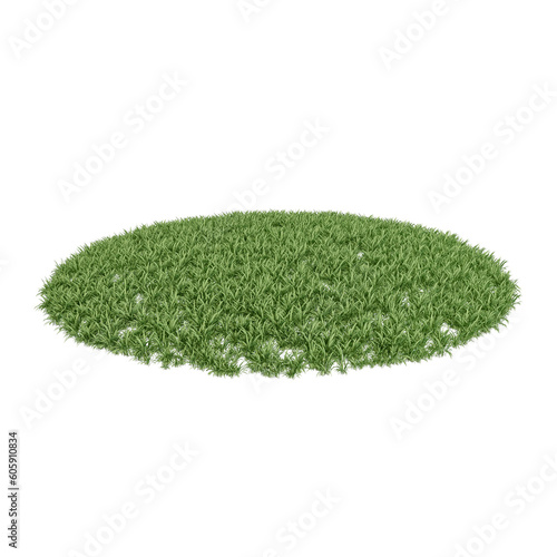green grass realistic vector illustration. Trimmed round and square park or garden plots with soil and plants, perspective view isolated on white background