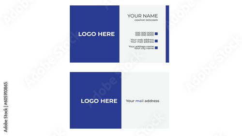 Vector creative business card template with triangles, squares, round, waves for business, technology. Simple and clean design with a logo and a place for a photo. Creative layout corporate identity.