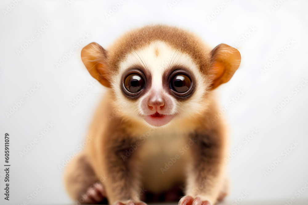 Slow Loris cute portrait isolated studio shot, Generative AI Slow Loris cute portrait isolated studio shot, Generative AI
