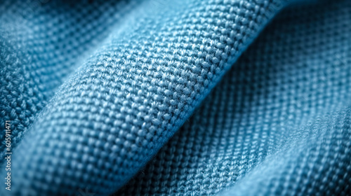 Texture background with blue fabric, generative AI.