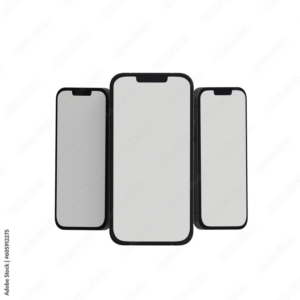 Mock-up smart phone empty screen front view on the white background Mock-up smart phone empty screen front view on the white background
