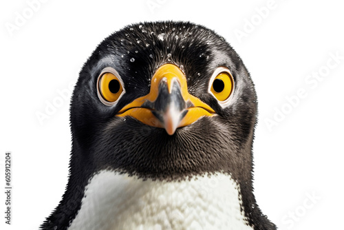  Isolated Penguin Face Shot  Generative Ai