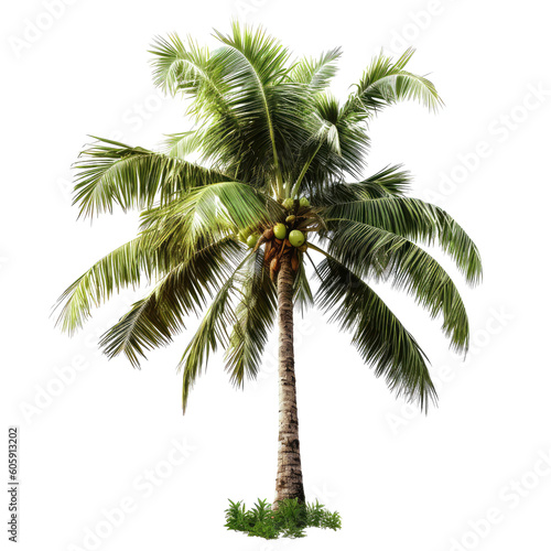 coconut tree isolated on white