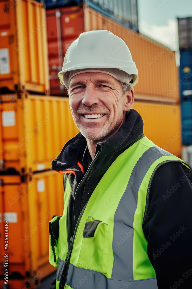 Handsome industrial engineer in helmet and safety vest Handsome industrial engineer in helmet and safety vest