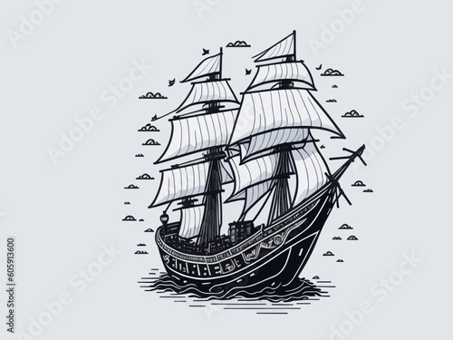 ship on the sea