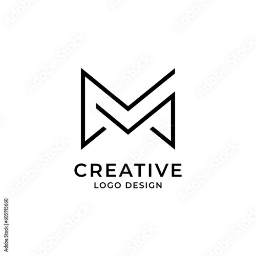 Initial MM letter logo, MM logo vector