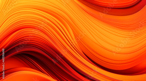 Abstract orange background with lines, generative AI.