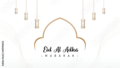 Minimalist and clean poster background banner design for the celebration of the Islamic religion, namely Eid al-Adha