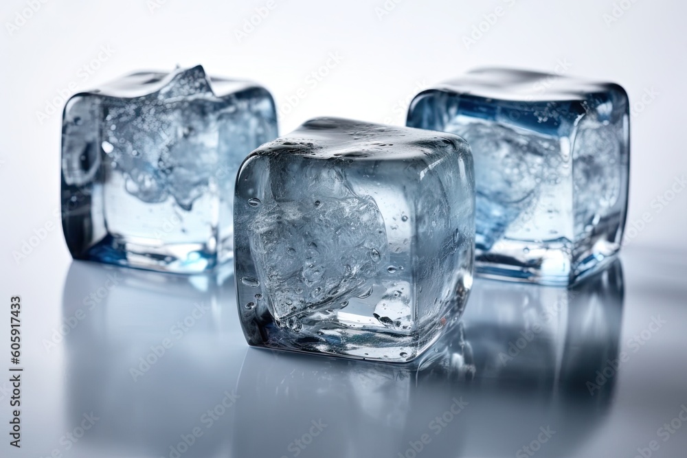 Set of peaces of pure natural crushed ice cubes on white background Set of peaces of pure natural crushed ice cubes on white background
