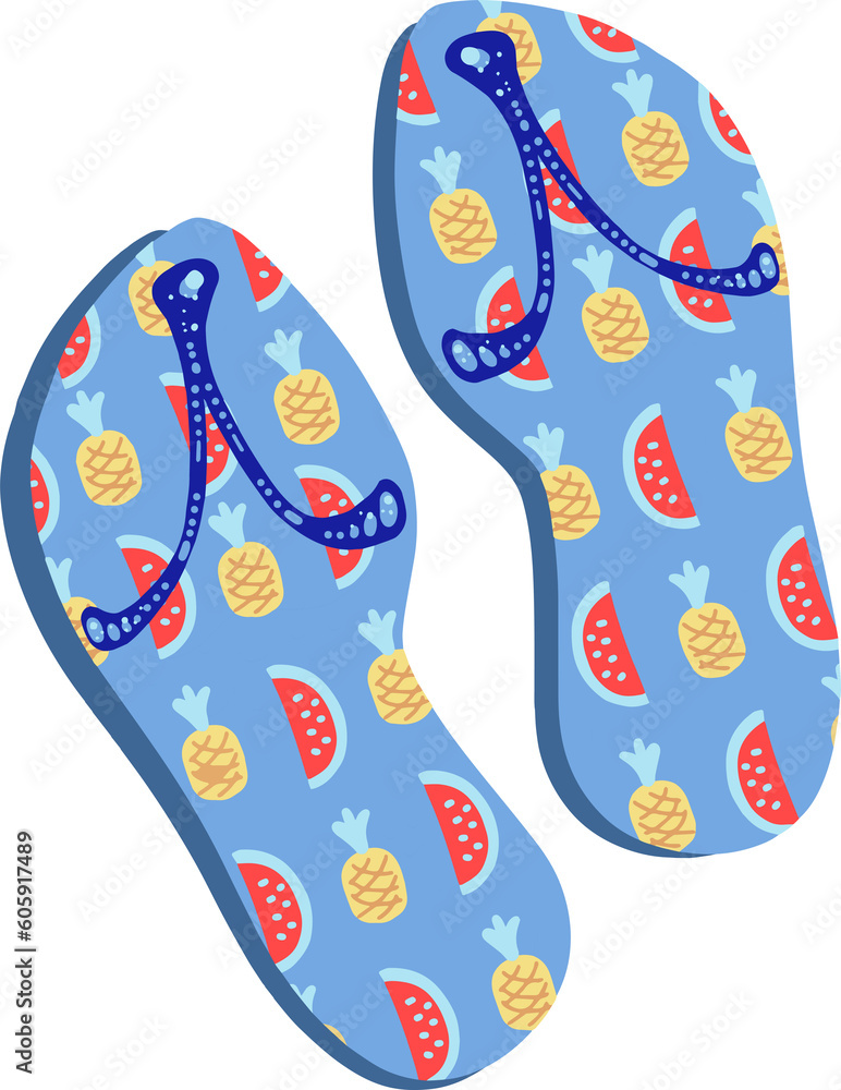Summer slippers shoes illustration Summer slippers shoes illustration