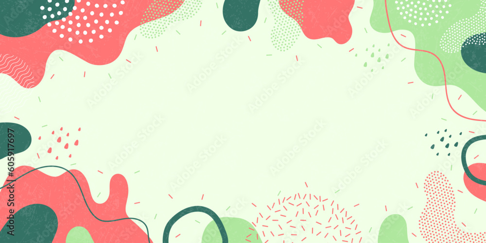 Cute background. Background from abstract shapes and dots. Vector background.