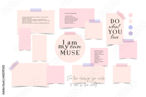 Vector photo collage template moodboard pictures grids vector illustration