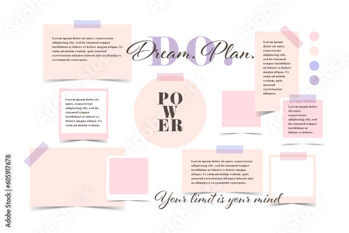 Vector photo collage template moodboard pictures grids vector illustration