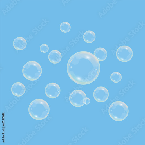 Soap bubbles. Vector design.