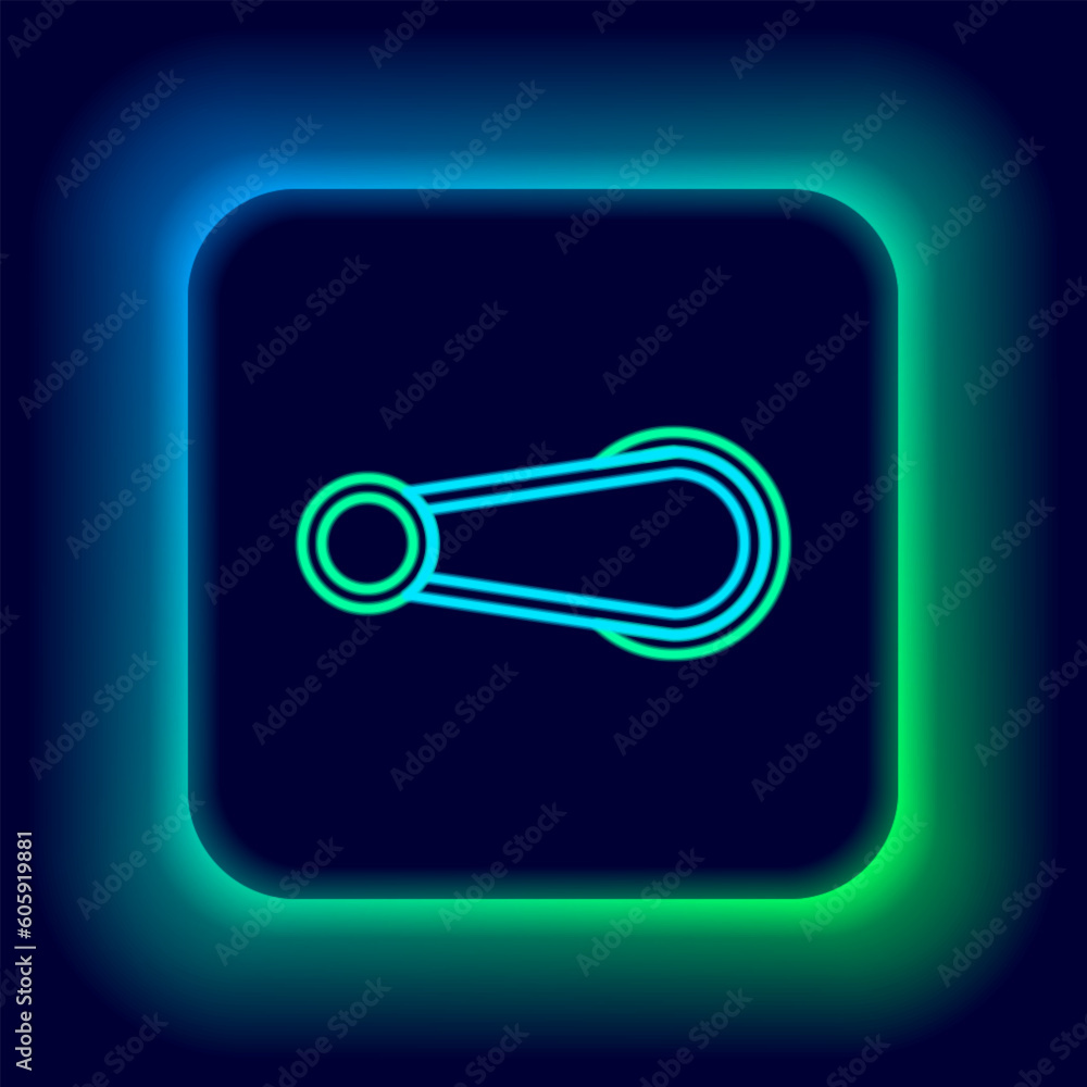 Glowing neon line Car door handle icon isolated on black background. Colorful outline concept. Vector Glowing neon line Car door handle icon isolated on black background. Colorful outline concept. Vector