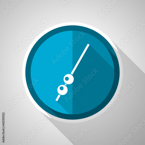 Fresh olive on stick vetor, food symbol, flat design vector blue icon with long shadow