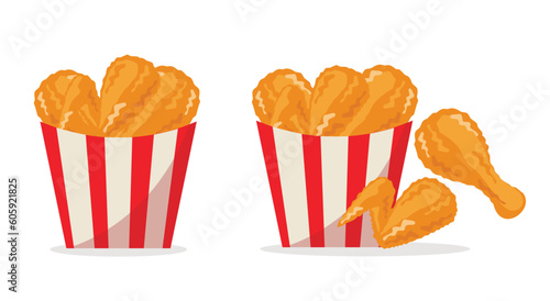 fried chicken fast food vector illustration