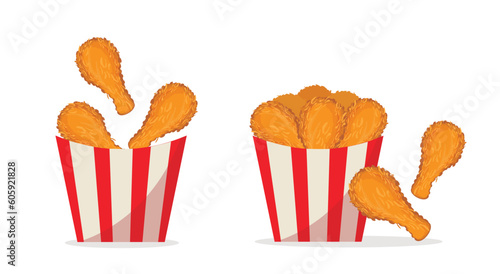 fried chicken fast food vector illustration