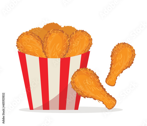 fried chicken fast food vector illustration