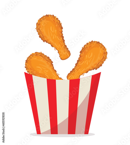 fried chicken fast food vector illustration