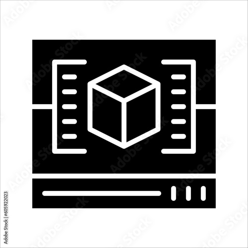 Solid vector icon for 3d printing which can be used various design projects.