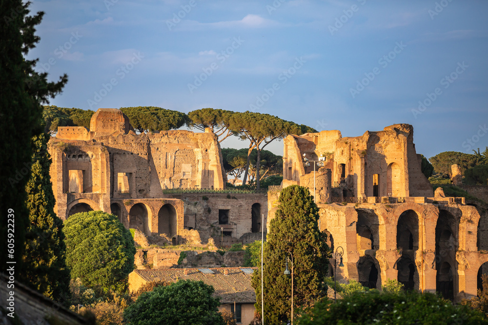 The House of Augustus ,Casa di Augusto. Imperial residence of Caesar Augustus, is one of the most imposing Roman ruins on the city ancient Palatine Hill
