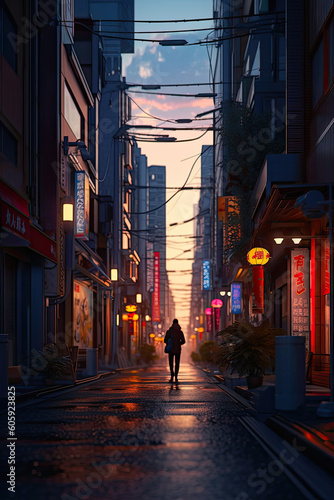 Street in the city Tokio, Japan, Poster