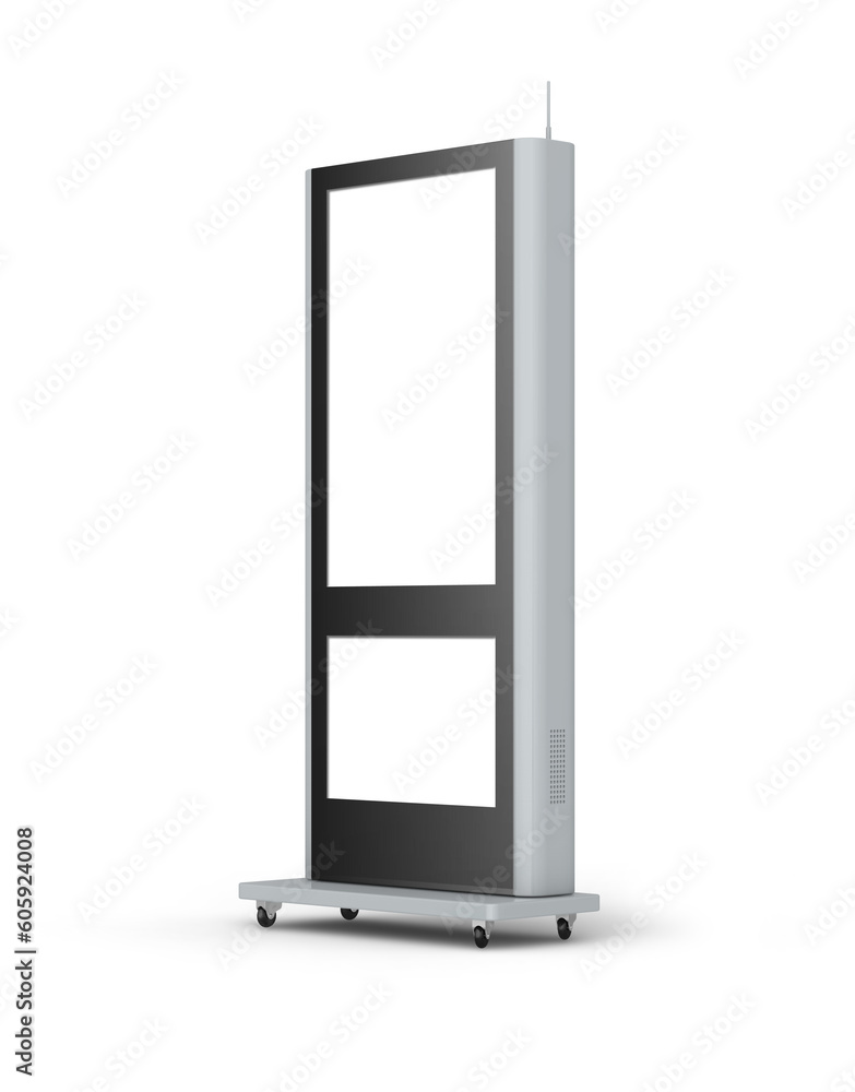 Digital Signage Monitor Display Stand 3D Rendering Digital Signage Monitor Display Stand 3D Rendering
