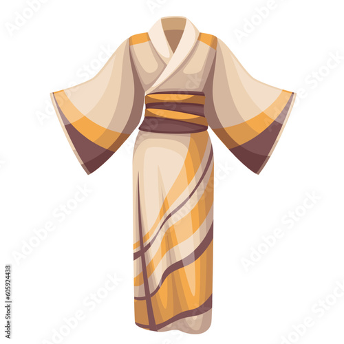 Yukata vector illustration. Cartoon isolated female or male traditional fashion clothes in Japan, Japanese cotton and spring summer kimono with pattern and wide sleeves, beautiful colorful yukata