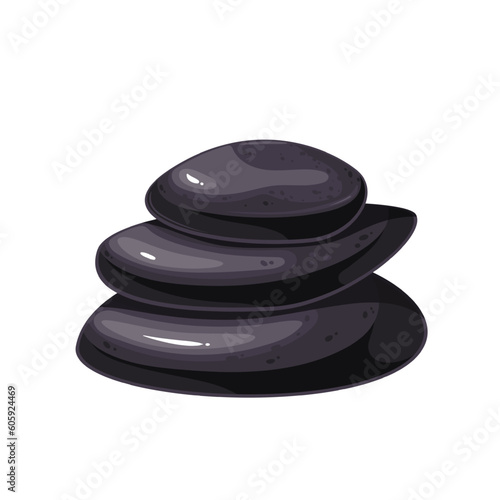 Spa stones vector illustration. Cartoon isolated balance tower of pebbles as symbol zen meditation, wellness and peace, stack of rocks and boulders for relax massage, tranquil round stones foundation