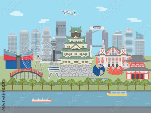 大阪の街並み　リバークルーズ