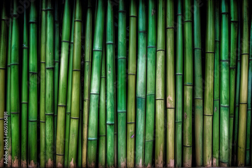 Green bamboo texture. Digitally generated AI image