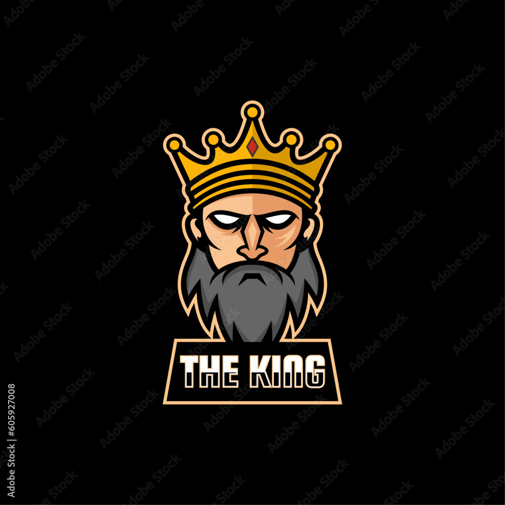 Vector Logo Illustration King E-Sport and Sports Style. Vector Logo Illustration King E-Sport and Sports Style.
