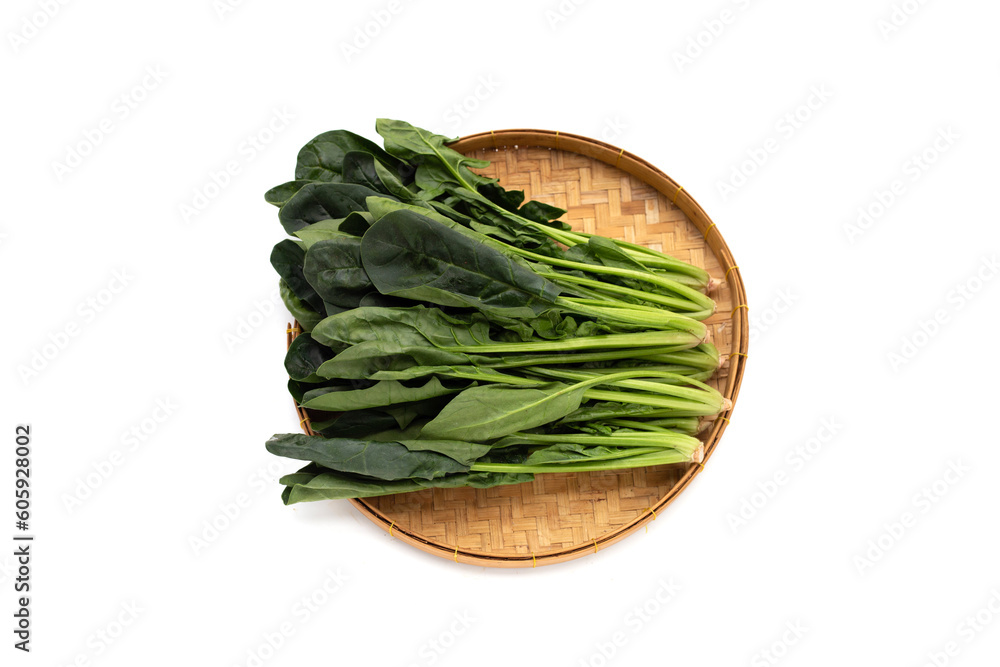Fresh spinach on white background Fresh spinach on white background