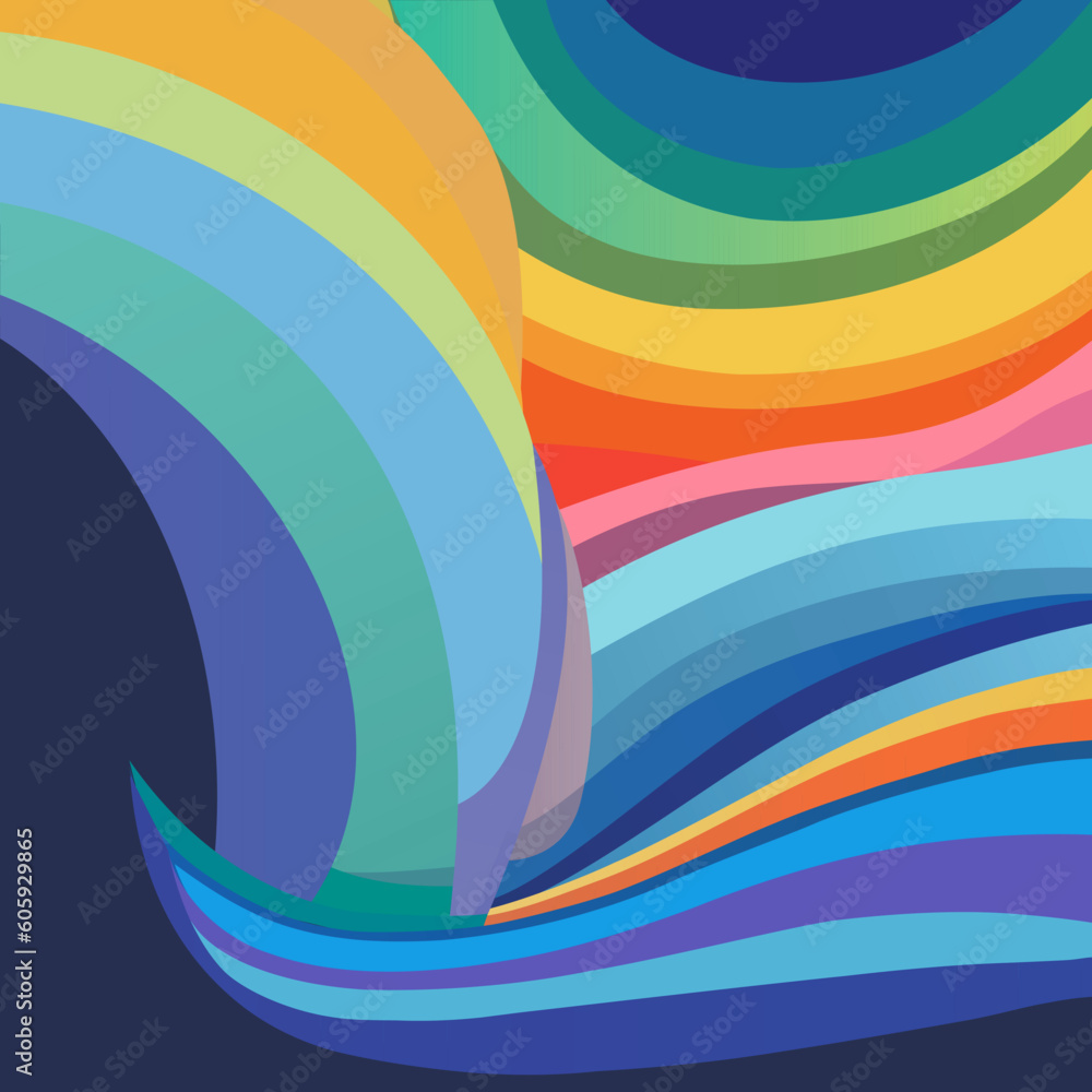 Obraz premium Rainbow abstraction background. Colored rainbow in vector. Printable rainbow