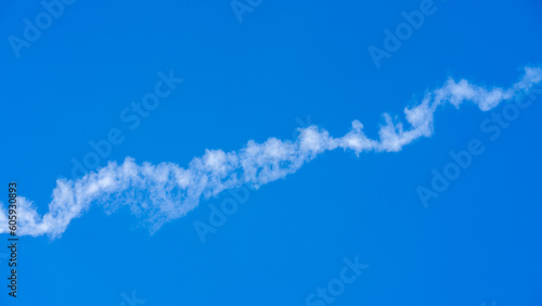 blue sky with white cloud line banner background
