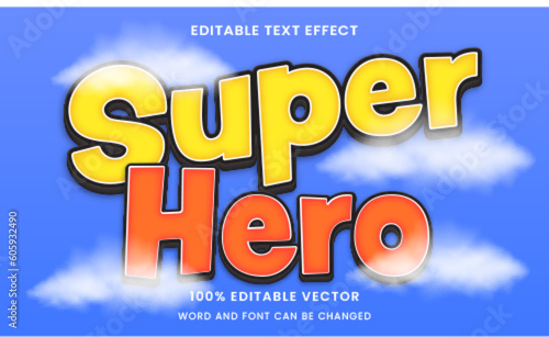 super hero Comic Cartoon tittle 3D Editable text Effect Style